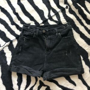 BDG black denim high rise shorts 25”